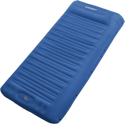 Zelfopblazend Campingmatras 14 cm Dik - Ultralicht Opblaasbaar Matras met Kussen - Enkel Campingbed voor Trekking, Tent, Backpacking en Buitenactiviteiten - Blauw