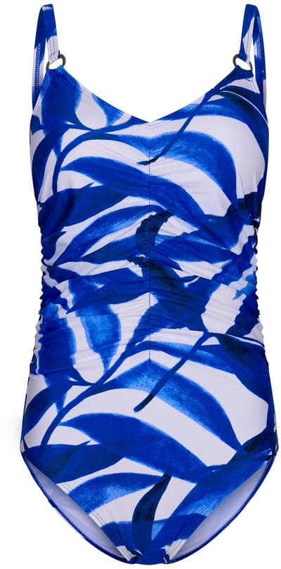 Pastunette Badpak Cobalt Leaves - Blauw/Wit - Corrigerend - Maat 38