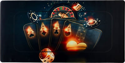 Pokermat - Poker - Aces - Pokertafel - Pokerkleed - Game mat - Poker mat - Poker kleed - Speelmat - 160 x 80cm - Antislip - Uniek - Spelletjes mat - Poker accessoires - Poker Speelmat - Puzzelmat - Cave & Garden