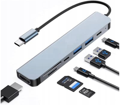 DOCKINGSTATION USB-C HUB 7-in-1 HDMI 4K UHD SD/TF