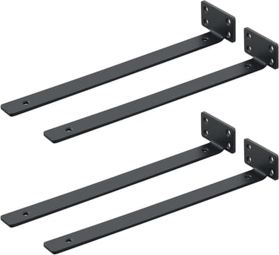 4 Stuks Zware Metalen Hoeksteunen voor Planken met Gaten, 70kg Draagcapaciteit en Duurzaam Ontwerp