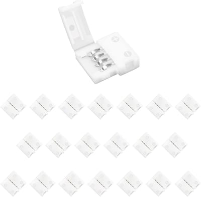 4 Polige LED Strip Connector, 20 Stuks RGB Snelle Koppelingen, 10mm LED Connector voor 5050 LED Verlichting en Lichtstrips
