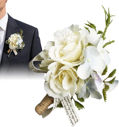 Bruidegom Boutonniere - Bruiloft Corsage - Feestelijke Gelegenheden - Levensachtige Uitstraling - 7x12 cm