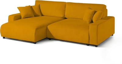MASSIVMOEBEL24.DE hoekbank acacia geel 100% polyester 234x170x78 cm SOFAS deels gemonteerd