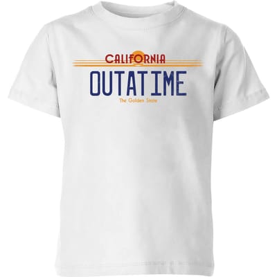 Back To The Future Outatime Plate Kids' T-Shirt - White - 98/104 (3-4 jaar)