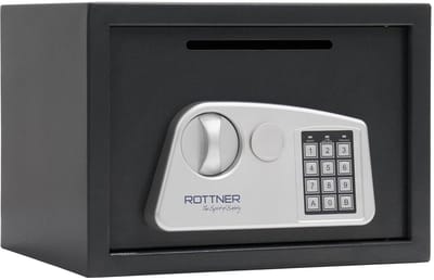 Rottner Jupiter 3 Meubelkluis Afstortkluis – Geldkluis met Inworp en Elektronisch Slot – voor Kantoor en Winkel – Antraciet – 25x35x28 cm