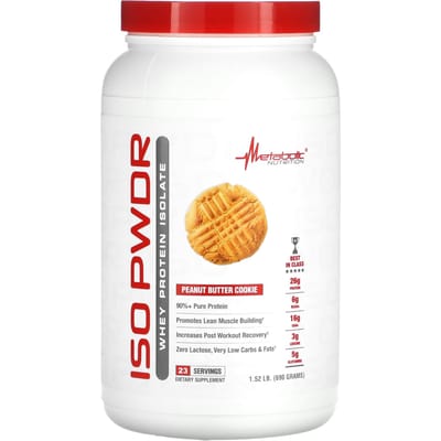 Metabolic Nutrition, ISOpwdr, Isolats de Protéines de Lactosérum, Cookie Beurre de Cacahuète, 1,52 lb (690g)
