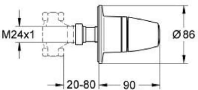 Grohe Grotherm 3000 opbouwdeel 19258000 (vervangingsdeel)