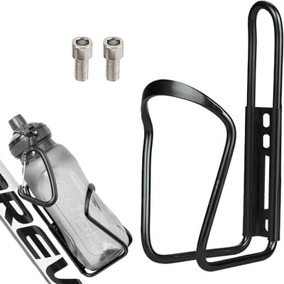 Dailygoods- Flessenhouder Aluminium - Versterkt - Bidonhouder Fiets - Geschikt voor Racefiets/Mountainbike - Voor Standaard Flessen 500ml/1L - Hoogte 15,5 cm