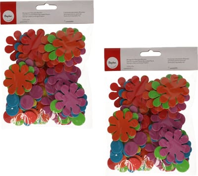 Rayher Knutselen/Hobby Crepla bloemen - zelfklevend - foam - 80x stuks - Plak bloemen