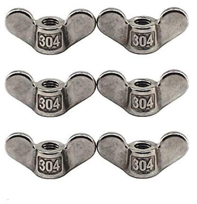 Solidchoice - Dailygoody - Vleugelmoer - M10 - Hand gedraaid - Bevestigingsmiddelen - Corrosiebestendig - DIY - 6 stuks