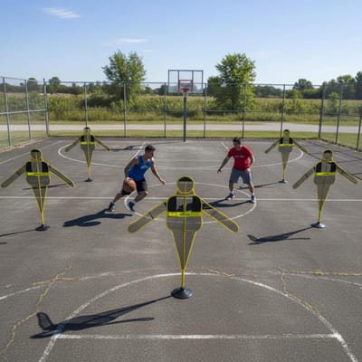 Basketbal Verdediger Mannequin Antropomorfe Vorm Ontwerp Beschermend Obstakel Man Armen-Omhoog Beschermende Mannequin Eenvoudige Installatie gray