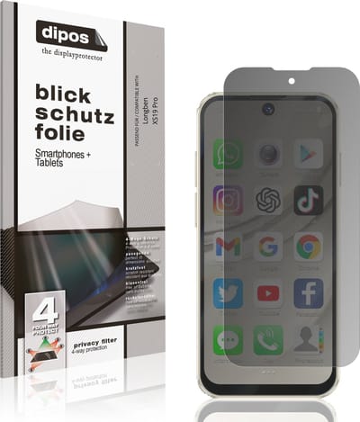 dipos – Matte Privacy Screenprotector geschikt voor Longben XS19 Pro | Anti-Spy Beschermfolie