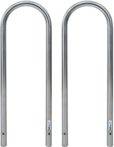 2 x Fietsenrek 115 x 41 cm roestvrij staal Ø 49 mm