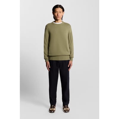 Lyle & Scott Military Crew Neck Jumper Dusky Green Taglia: S | Maglioni a maglia Outlet | Uomo | Verde