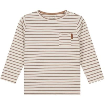 Prénatal baby shirt Light Mud Brown 56 heren