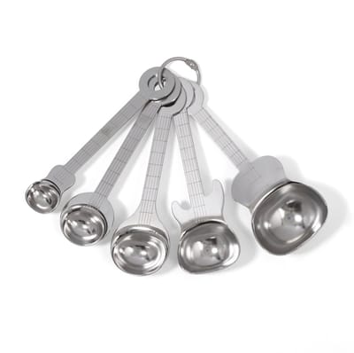 Kikkerland Gitaar Maatlepels (set Van 5) - Vaderdag cadeau