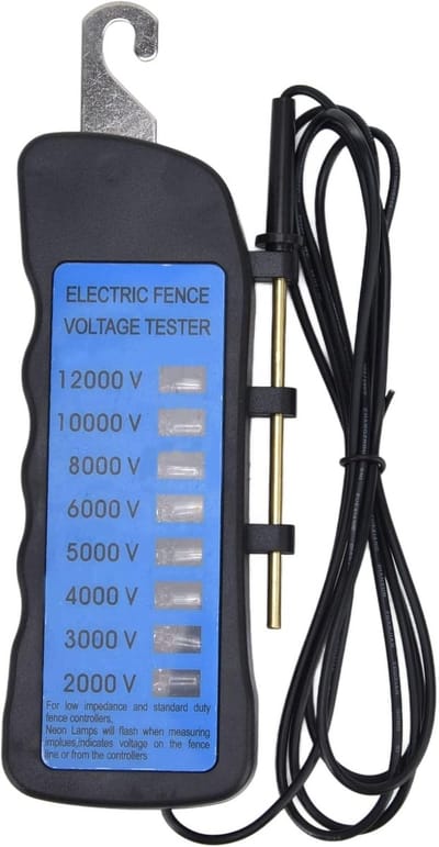 Hekspanningstester - Elektrische Hekmeter - Hekken Controleren - 8 Neon Indicatielampjes - Tot 12000V - Geel