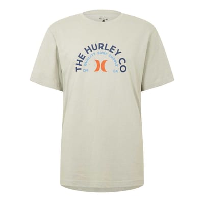 Hurley Heren Gebogen Logo T-Shirt (Grijs)