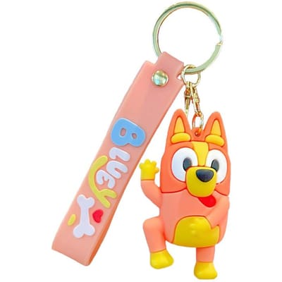 Nieuwe Bluey Bingo sleutelhanger, hanger, decoratie met anime-personages, modelpoppen, tas, rugzak, accessoires, kinderspeelgoed, cadeaus beige