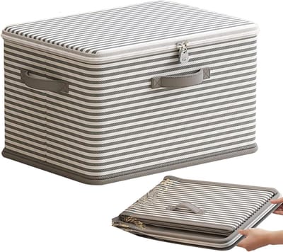 Opbergzak Dekbedden - Textiel Organizer - Ruimte Besparen - Afsluitbare Sluiting - 32x18 cm - Grijs