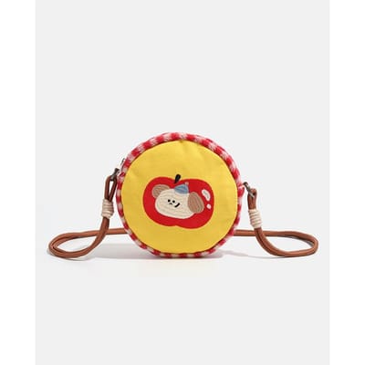 Schattige Shopping Crossbody Ronde Taarttas Meisje Cartoon Borduurwerk Kleine Tas Reisetui Meisje yellow