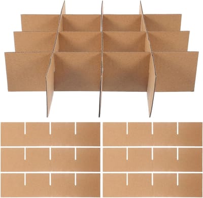 Kartonnen Doosverdelers - Verhuisdozen Scheiders - Breekbaar Transport - Verstelbaar Ontwerp - 33.5x8x0.3cm - Khaki