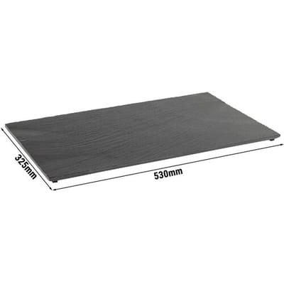 GGM Gastro (6 Stück) Naturschieferplatte - GN 1/1 - VALO - 530x325mm - inkl. Standfüße - Schwarz