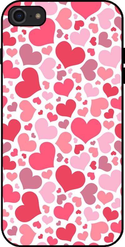 Smartphonica Telefoonhoesje Geschikt voor iPhone 7/8 met Hartjes Print - Hearts Design TPU Backcover Case - Kinder Hoesje met Hartjes Design geschikt voor Apple iPhone 7;Apple iPhone 8