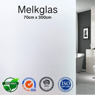 Homewell® Raamfolie HR++(+) (70x300cm) - Anti inkijk - Privacy & Isolatie - Zonwerend - Zelfklevend - Melkglas