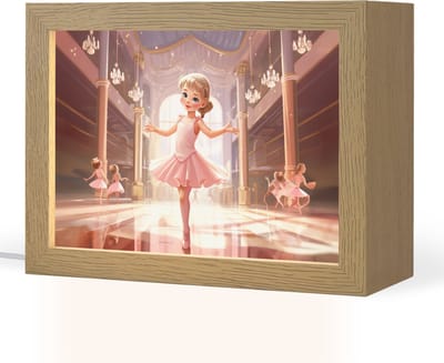 Nachtlampje 20x15 cm - Kinder lampje - Ballerina - Meisjes - Roze - Kinderen - Tafellamp kinderkamer - Slaapkamer lamp - Bedlamp kinderen - Kinderlampje stopcontact - Wandlamp babykamer - Nachtlampjes