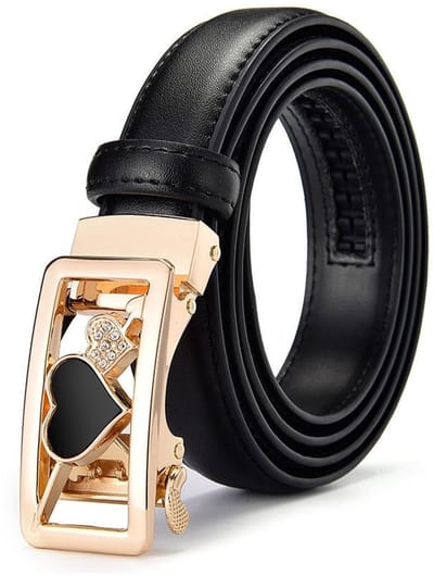 Dailygoods - Leren Riem Vrouwen Riem Zonder Gaten,Automatische Gesp met Verstelbaar Design,Glad Oppervlak,Duurzame Modeaccessoire voor Diverse Outfits