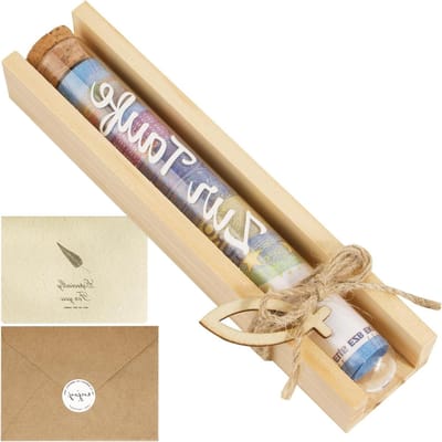 Houten Doopgeschenk - Geldkado Doop - Cadeau Geven - Compleet met toebehoren - 16 cm - Niet gespecificeerd