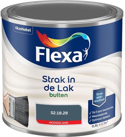 Flexa - Strak In De Lak Buitenlak Hoogglans - S2.18.28 - Mengverf - 500 Ml