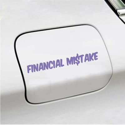 Bumpersticker - Financial Mistake - 4,1 X 25 - Paars