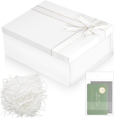 Opvouwbare Geschenkdoos met Strik - Luxe Wenskaarten en Deksel - Perfect voor Bruiloft, Verjaardag, Feest, Jubileum en Kerstmis