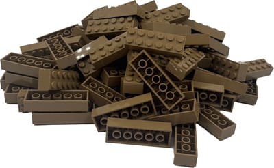 100 Bouwstenen 2x6 | Donkertan | Compatibel met Lego Classic | Keuze uit vele kleuren | SmallBricks