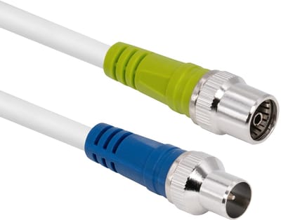 Digitale televisie kabel | Ziggo geschikt | 4G-proof coax antennekabel - IEC male - IEC female - 2 meter - Wit