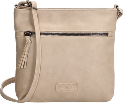 Beagles Ferro Schoudertas Dames - Crossbodytas met verstelbare schouderband - Tas van Imitatieleder - Lichttaupe