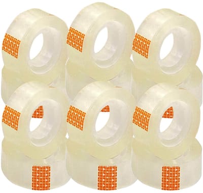 various Celo Plakband, transparant, extra sterk, 12 rollen, 18 mm x 35 m, voor algemeen gebruik voor school, thuis en kantoor