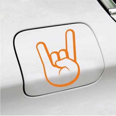 Bumpersticker - Rock N Roll - 12 X 9 - Oranje