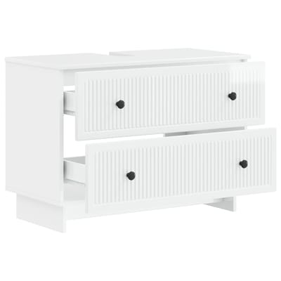 vidaXL - Wastafel - kabinet - voor - de - badkamer - EDE - Hoogglans - Wit