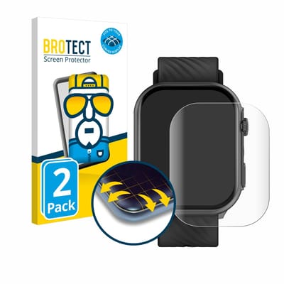 BROTECT - Screenprotector voor Yuede Smartwatch 2" - Folie Beschermfolie transparant volledig dekking - 2 Stuks