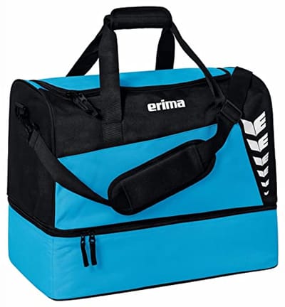 SIX WINGS Sporttas met Bodemvak voor Volwassenen - Uniseks - M - Curaçao/Zwart