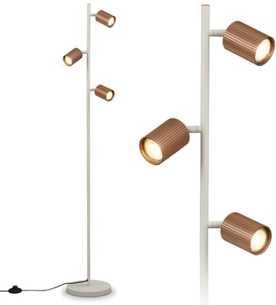 BRILONER Ida - Vloerlamp - woonkamer lamp - bureaulamp - staande lamp met GU10 fitting - h.: 141cm - koffie