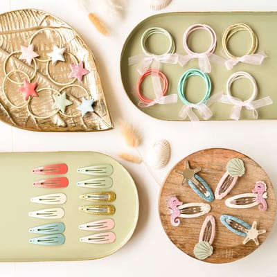 48 Haarspeldjes met glitters en elastiekjes voor meisjes in mooi doosje - Haaraccessoires Kind