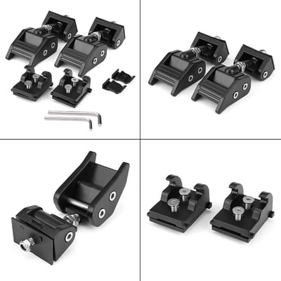 Kit de 2 pièces Loquet de verrouillage de capot Support Boucle Maintien pour Wrangler JK Unlimited 2007 2017 noir