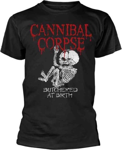 Cannibal Corpse Heren Tshirt -S- Butchered At Birth Baby Zwart