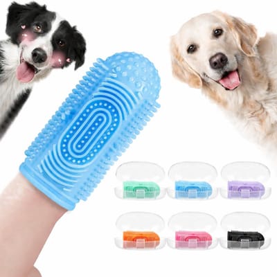 BOTC Tandenborstel Hond & Kat - 6 stuks Vingertandenborstel - Tandenpoetsset voor Honden - voor gebitsreiniging en mondverzorging