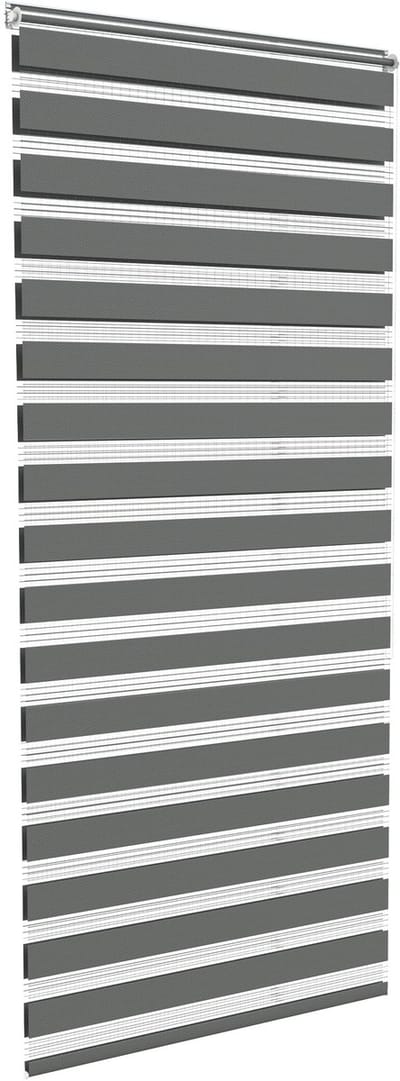 NAIZY Dubbel Rolgordijn Klemmfix Zonder Boren 100x220 cm rolgordijnklem Rolgordijn Zonwering Rolgordijn Raamgordijn voor Ramen en Deuren Zebra Rolgordijn Zijtrek Rolgordijn, Grijs